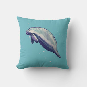 Manatee Florida Painting Throw Kissen