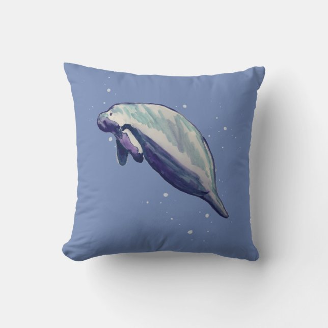 Manatee Florida Tropical Throw Kissen (Vorderseite)