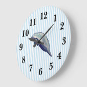 Manatee Florida Wildlife Blue Strip Große Wanduhr (Winkel)