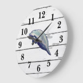 Manatee Florida Wildlife Decke Rustikale Shiplap Große Wanduhr (Winkel)