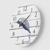 Manatee Florida Wildlife Decke Rustikale Shiplap Große Wanduhr (Winkel)