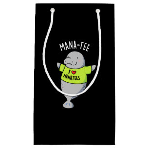 Manatee Funny Animal Pun Dark BG Kleine Geschenktüte