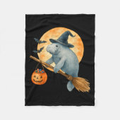 Manatee Hexe Hat Pumpkin Halloween Kostüm Men Wo Fleecedecke (Vorderseite)