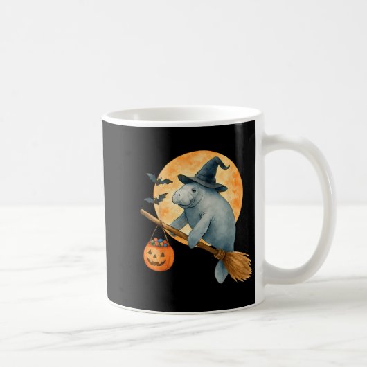 Manatee Hexe Hat Pumpkin Halloween Kostüm Men Wo Kaffeetasse (Rechts)