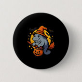 Manatee Hexenhut Kürbis Halloween Soky Season Button (Vorderseite)