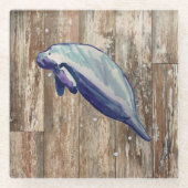 Manatee Holz Textur Rustikale Decke Glas Untersetz Glasuntersetzer (Vorderseite)
