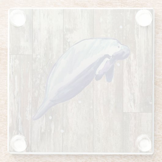 Manatee Holz Textur Rustikale Decke Glas Untersetz Glasuntersetzer (Rückseite)