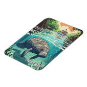 Manatee im Crystal River Florida Magnet (Linke Seite)