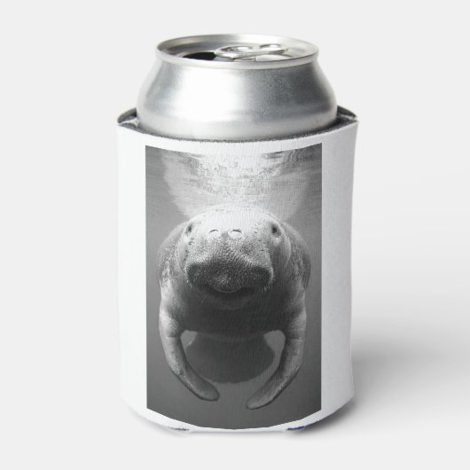 Manatee in Black and White Dosenkühler (Kanne Vorderseite)