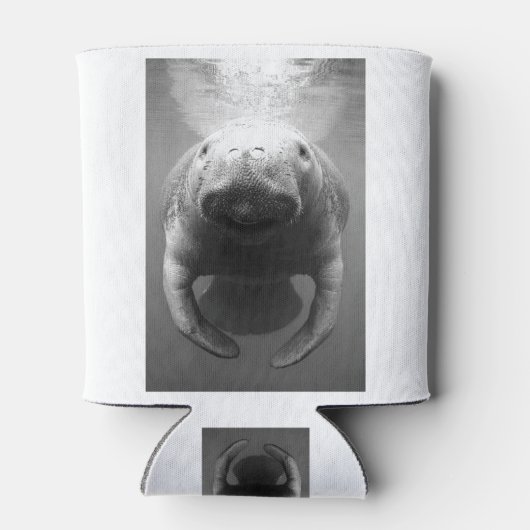 Manatee in Black and White Dosenkühler (Rückseite)