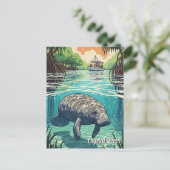 Manatee in Crystal River Florida Postkarte (Stehend Vorderseite)