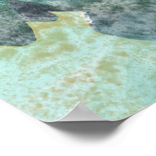 Manatee in Wasserküstenkunst Poster (Ecke)