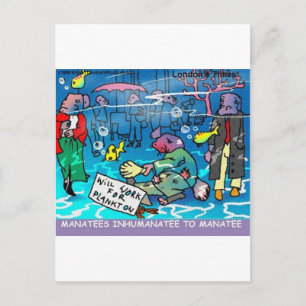 Manatee Inhumatee Funny T-Shirts Tasse Cards Etc Postkarte