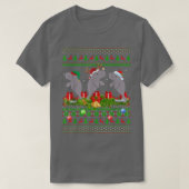 Manatee Lover Xmas Lighting Santa Ugly Manatee Chr T-Shirt (Design vorne)
