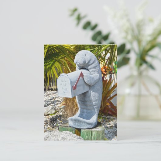 Manatee Mailbox Postkarte (Stehend Vorderseite)