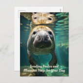 Manatee Marvel: Anpassbarer Manatee Feiertagspostkarte (Vorne/Hinten)
