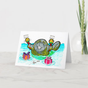 Manatee mit Maracas Geburtstagskarte Karte