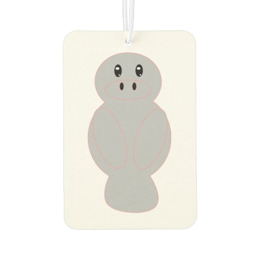 Manatee mit rosa Kontur Autolufterfrischer (Rückseite)