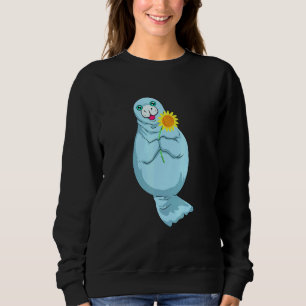 Manatee mit Sonnenblume Sweatshirt