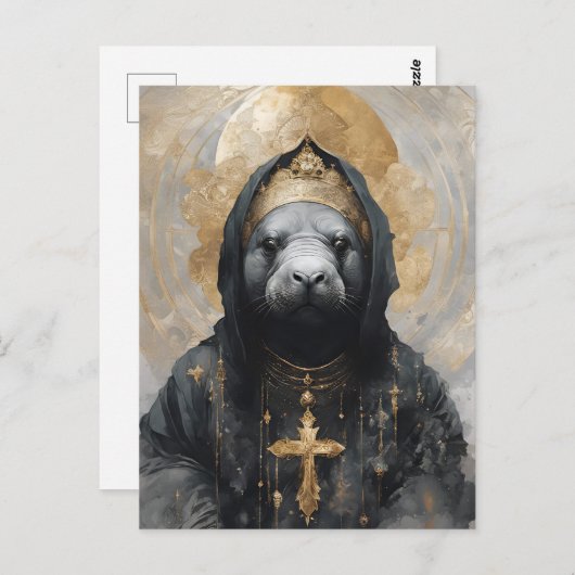 Manatee Nun Postkarte (Vorne/Hinten)
