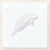 Manatee Painting Beach Decor Glass Untersetzer (Rückseite)