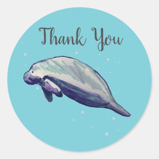 Manatee Party Danke Stickers (Vorderseite)
