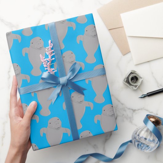 Manatee Pattern Animal Geschenkpapier (Schenken)