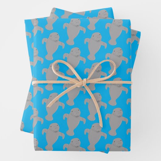 Manatee Pattern Animal Geschenkpapier Set (Beispiel)