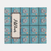 Manatee Playing Orange Ball Print Fleecedecke (Vorderseite (Horizontal))