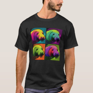 Manatee Pop Illustration Farbige Tierfrauen 1 T-Shirt