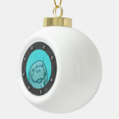 Manatee Porthole Keramik Kugel-Ornament (Rechts)
