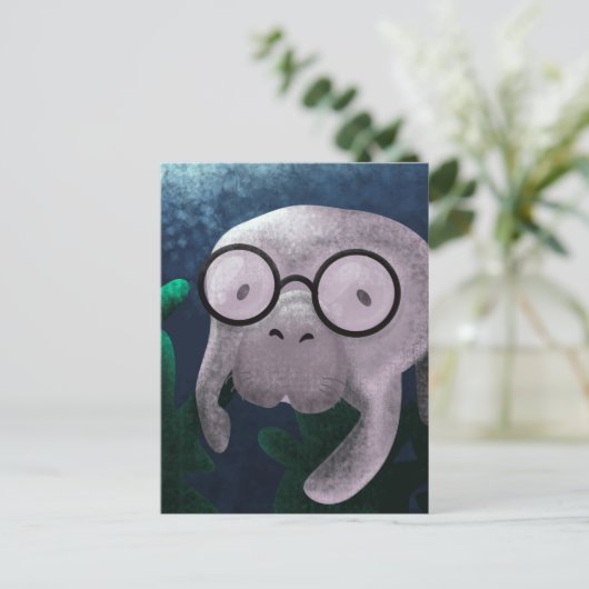 Manatee Postcard Postkarte (Stehend Vorderseite)