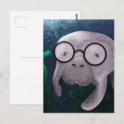 Manatee Postcard Postkarte (Vorne/Hinten)