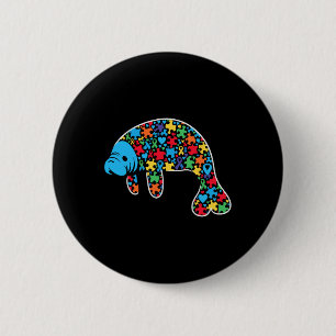 Manatee Puzzle Autismus Bewusstsein Autistische Fr Button