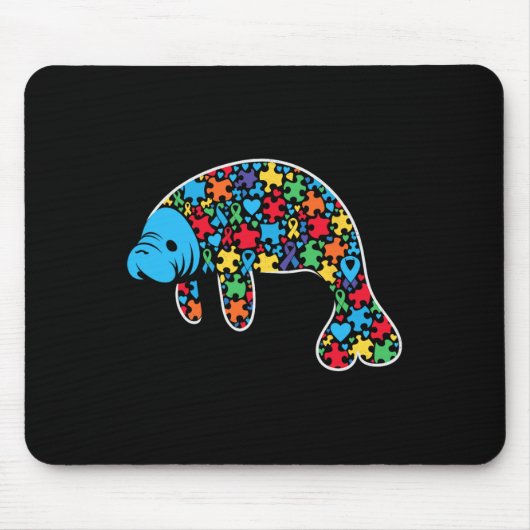 Manatee Puzzle Autismus Bewusstsein Autistische Fr Mousepad (Vorne)