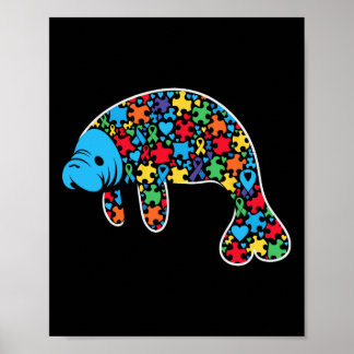 Manatee Puzzle Autismus Bewusstsein Autistische Fr Poster