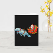 Manatee Santa Christmas Sleigh - Funny Manatee Xma Karte (Gelbe Blume)
