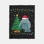 Manatee Santa Hat Men Women Kids Christmas Tree Li Fleecedecke (Vorderseite)