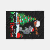 Manatee Santa Hat Xmas Tree Merry Christmas Manate Fleecedecke (Vorderseite (Horizontal))