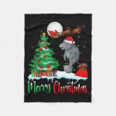 Manatee Santa Hat Xmas Tree Merry Christmas Manate Fleecedecke (Vorderseite)