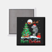 Manatee Santa Hat Xmas Tree Merry Christmas Manate Magnet (Vorderseite/Rückseite)