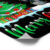 Manatee Santa Hat Xmas Tree Merry Christmas Manate Poster (Ecke)