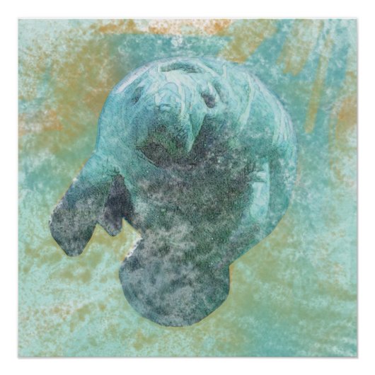 Manatee Sea Cow Art Print Poster (Vorderseite)