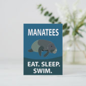 Manatee Sea Cow Tiermanatee Postkarte (Stehend Vorderseite)