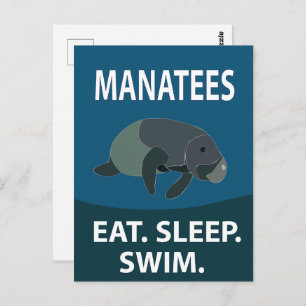 Manatee Sea Cow Tiermanatee Postkarte