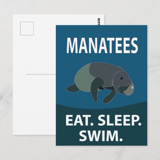 Manatee Sea Cow Tiermanatee Postkarte (Vorne/Hinten)