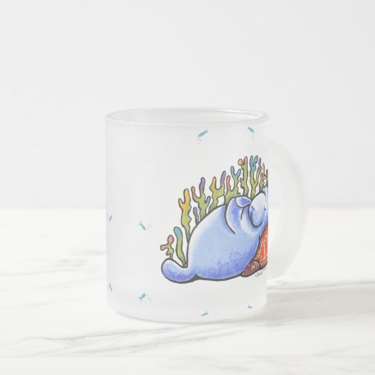 Manatee Sea Turtle Fish Under Sea Mattglastasse (VorderseiteRechts)