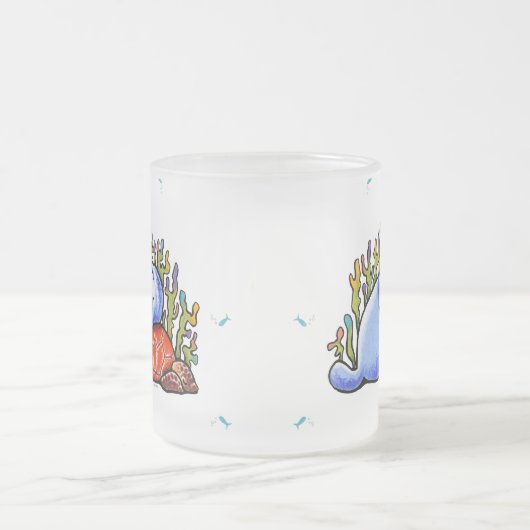 Manatee Sea Turtle Fish Under Sea Mattglastasse (Mittel)