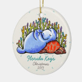 Manatee Sea Turtle Tropical Vacation Keepake Keramikornament (Links)