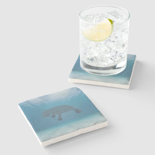 Manatee Stone Untersetzer (Seitenansicht)
